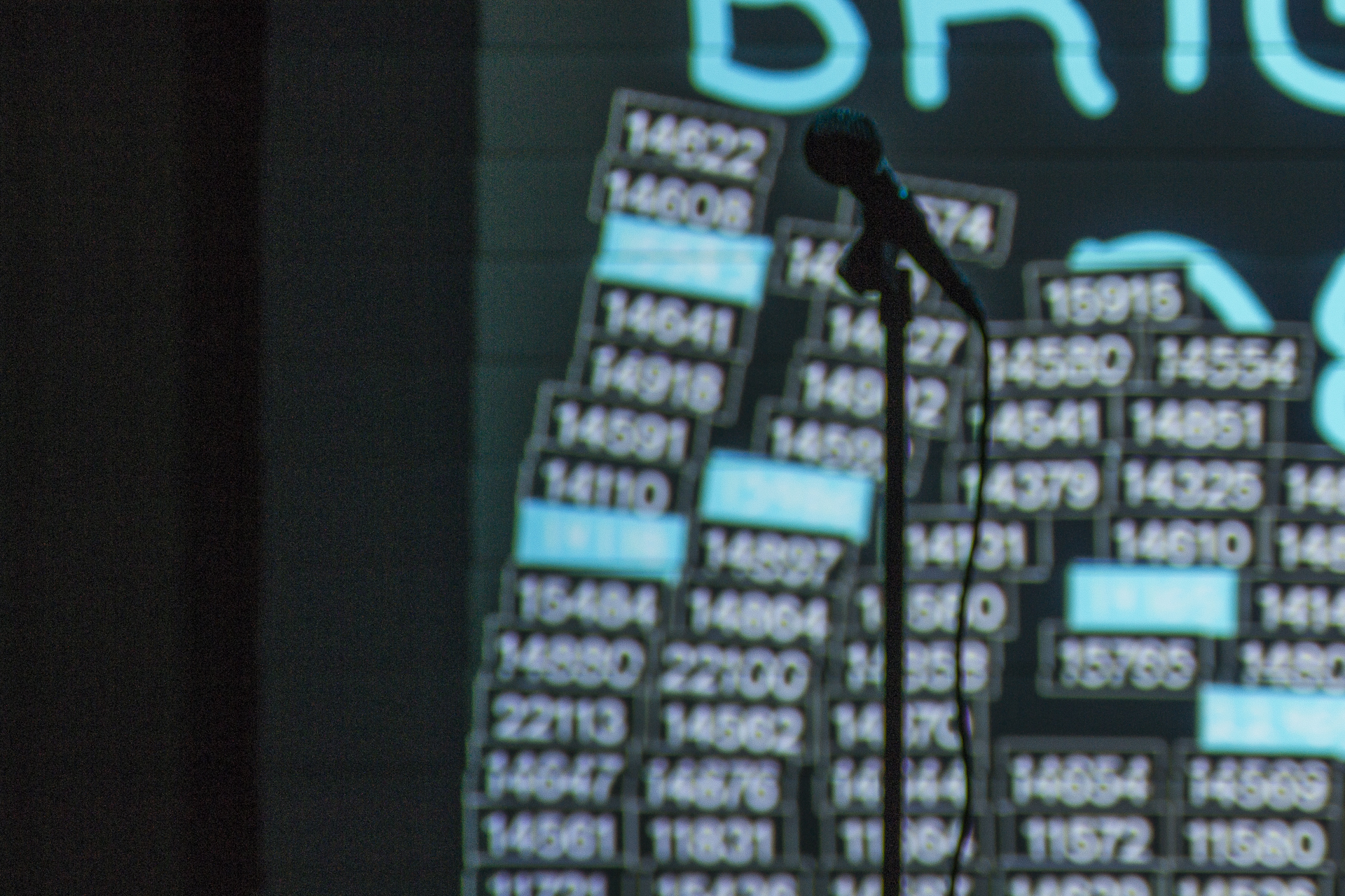 Detail of Brightmoor Detroit screen with microphone