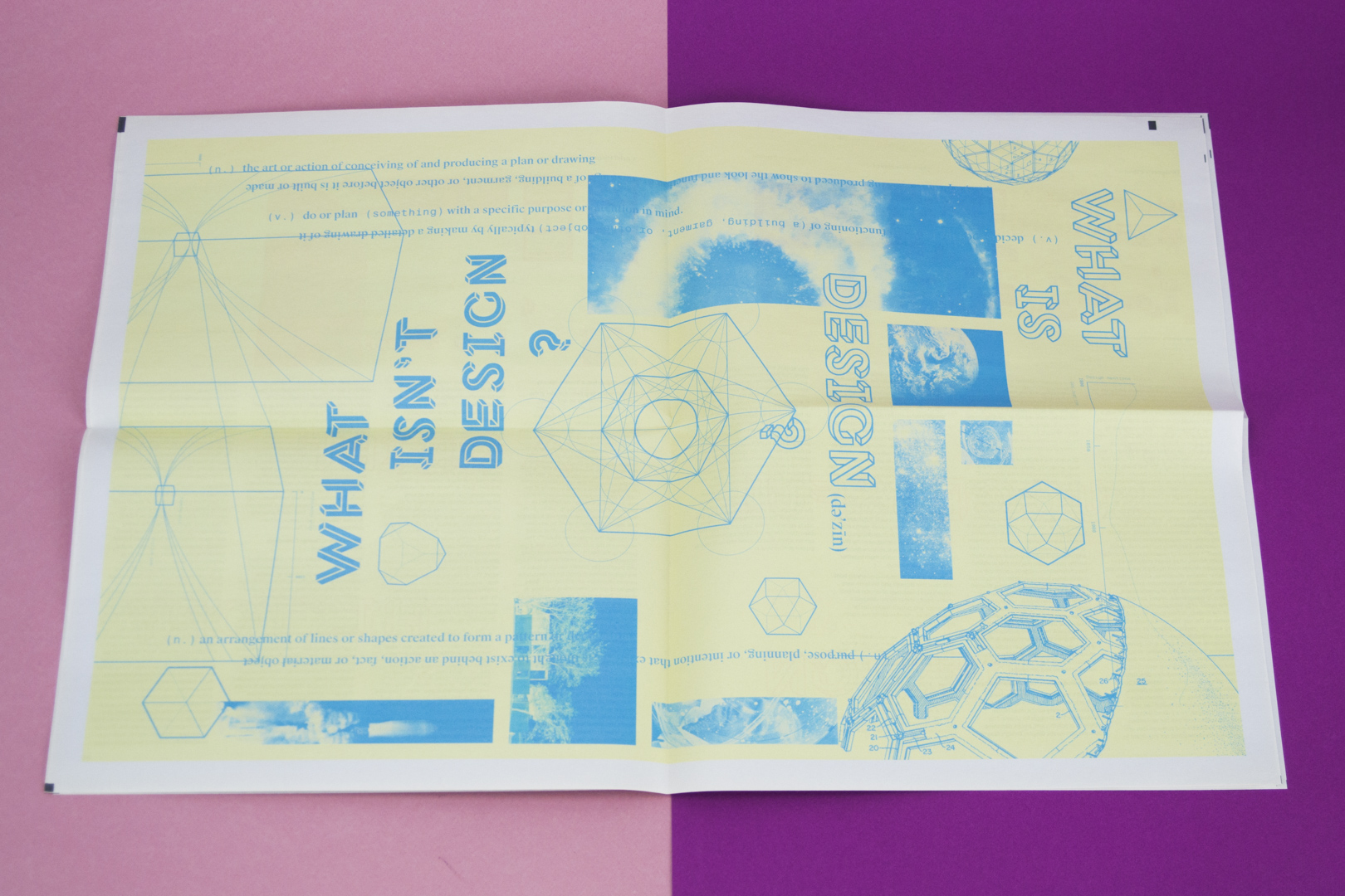 Interior page spread of poster